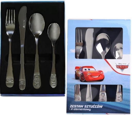 AMBITION 4 SZTUĆCE STALOWE KOMPLET DZIECIĘCE DZIECKA DISNEY CARS AUTA
