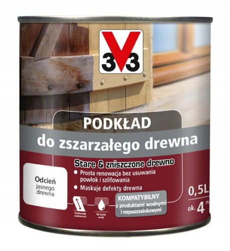 Podkład do zszarzałego drewna 0,5l V33
