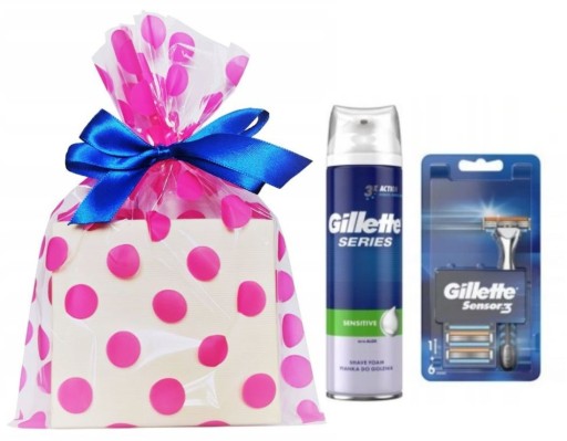 Zestaw prezentowy Gillette Sensor 3 maszynka 6 wkładów + pianka do golenia