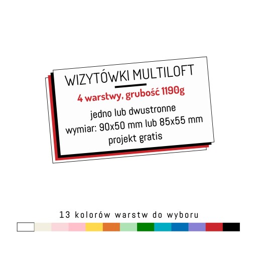 Wizytówki MULTILOFT 4 warstwy 1190g BARDZO GRUBE