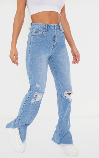 AA66 JEANSY ROZCIĘCIA DZIURY PRETTYLITTLETHING 40