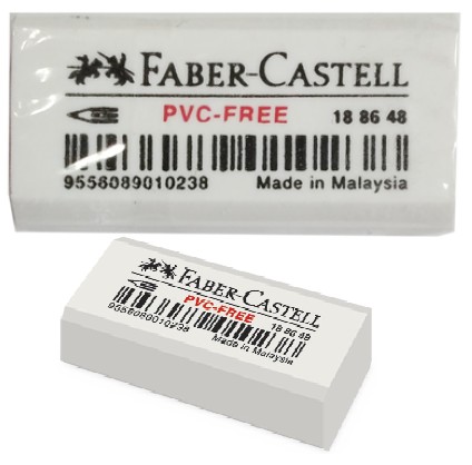 FABER-CASTELL Gumka winylowa do mazania ścierania PVC-Free BIAŁA MAŁA