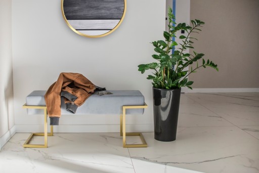 Ławka tapicerowana LOFT złota 80 cm do przedpokoju