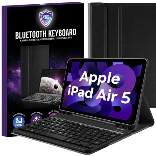 ETUI CZARNA KLAWIATURA DO APPLE IPAD AIR 5 10.9'' 2022 A2589 A2591 A2588