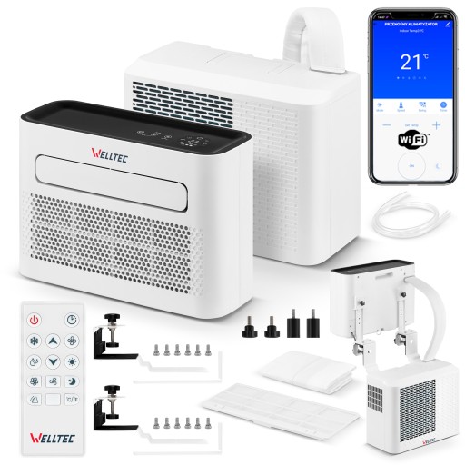 CICHY KLIMATYZATOR PRZENOŚNY SPLIT WELLTEC ACS1 PRO -Z PLECAKIEM DO KAMPERA