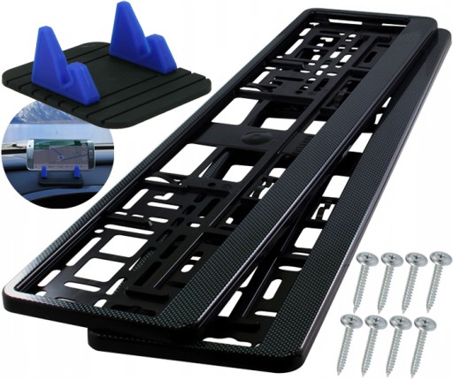 RAMKI POD TABLICE REJESTRACYJNA CARBON ZEST 2 SZT + 8 szt wkrętów