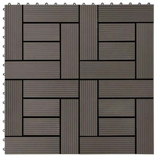 Płytki tarasowe 11 szt. WPC 30x30 cm 1 m² ciemny brąz