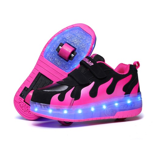 SWIECACE BUTOROLKI BUTY Z ROLKAMI LED ROLKI WROTKI R.28-40