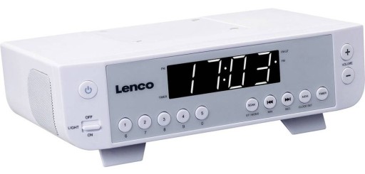 Radio odtwarzacz zegar lampka LED LENCO KCR-11WH biały