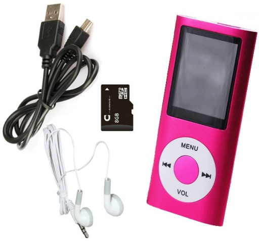 ODTWARZACZ MP4 MP3 MENU PL RADIO DYKTAFON SD 8GB