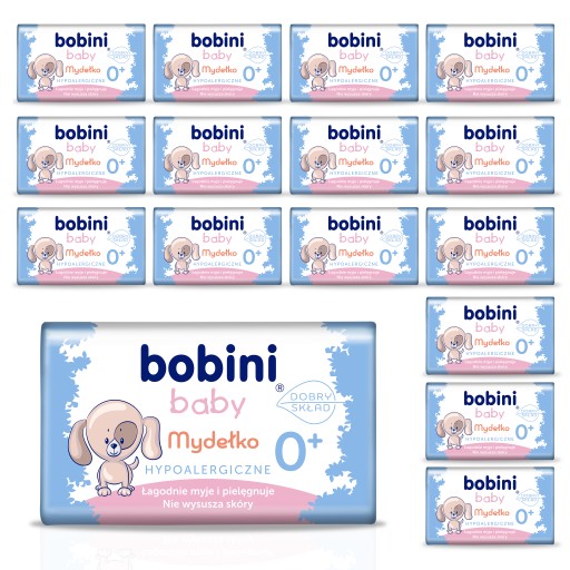 BOBINI Hipoalergiczne Mydło w Kostce dla Dzieci i Niemowląt 90g x 16szt