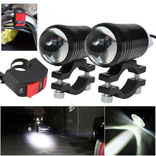 2x Halogen reflektor motocyklowy LED CREE XML