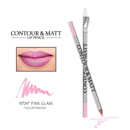 Kredka do konturowania ust z temperówką 4 CONTOUR & MATT revers pink glam