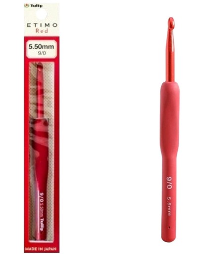 Japońskie Szydełka z Ergonomiczną Rączką Szydełko TULIP Etimo Red 5,5mm
