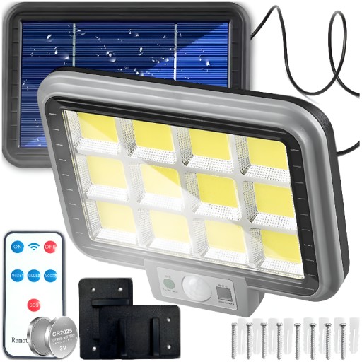 Lampa Solarna z Czujnikiem Ruchu Zmierzchu 144COB