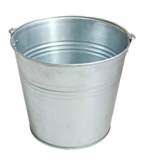 WIADRO metalowe ocynkowane, z blachy ocynkowanej 12l