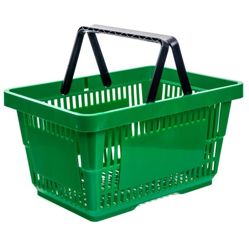 Koszyk sklepowy zakupowy plastikowy 22L zielony marketowy Mega-M