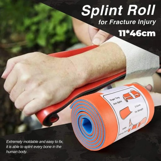 First Aid Universal Aluminum Splint Roll Medical Survival Polymer for