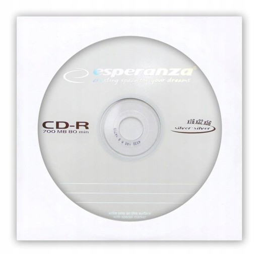 CD-R ESPERANZA SILVER 700MB/80MIN. KOPERTA