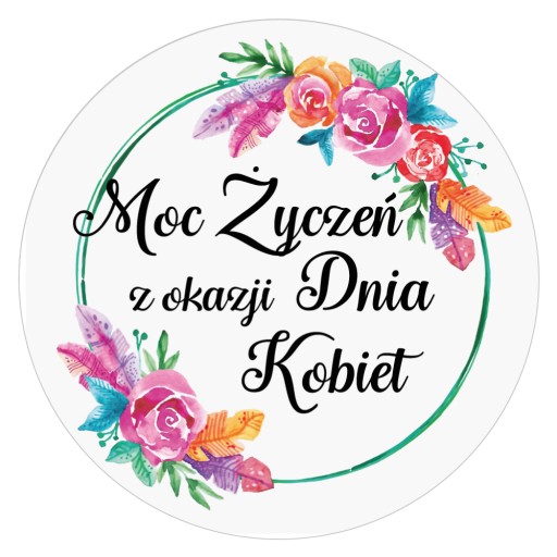 Naklejki Dzień Kobiet dla kwiaciarni prezent 48szt