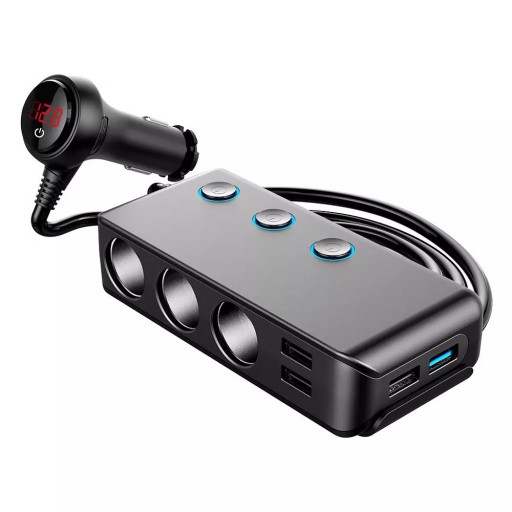 ROZDZIELACZ GNIAZDA ZAPALNICZKI 12-24V 4xUSB PD QC