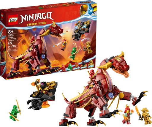 LEGO NINJAGO 71793 LAWOWY SMOK ZMIENIAJĄCY SIĘ W FALĘ OGNIA