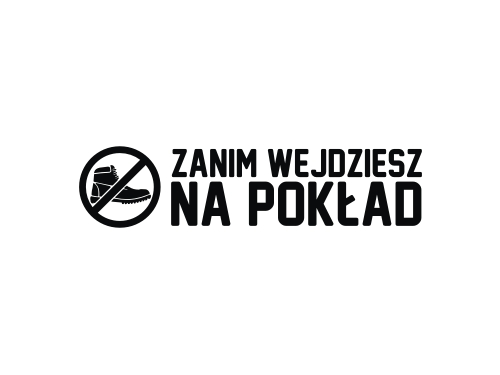 Naklejka ZANIM WEJDZIESZ NA POKŁAD na szybę tira busa *21cm *Kolory