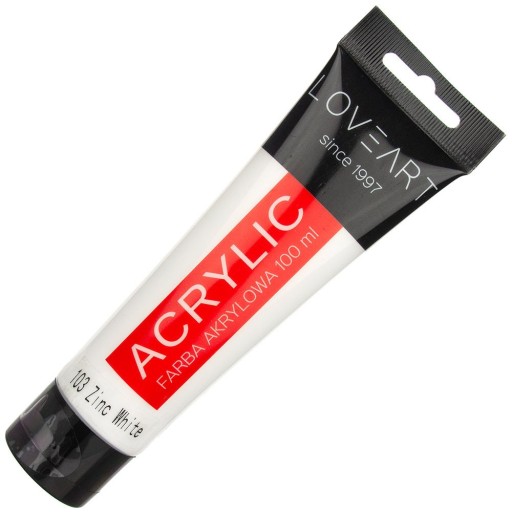 FARBA AKRYLOWA LOVEART 100ml zinc white BIAŁA