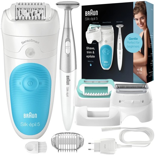 DEPILATOR DO CIAŁA GOLARKA TRYMER 3w1 BRAUN SILK-EPIL 5-810 NAKŁADKI