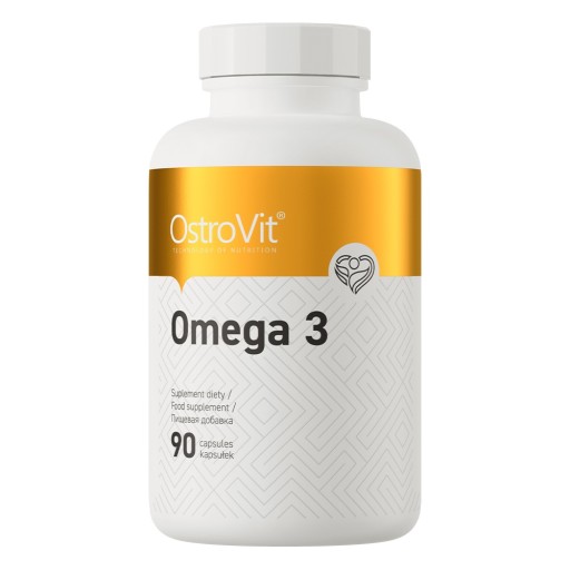 OstroVit Omega 3 90kap NIEZBĘDNE KWASY TŁUSZCZOWE EPA DHA Olej Rybi 1000 mg