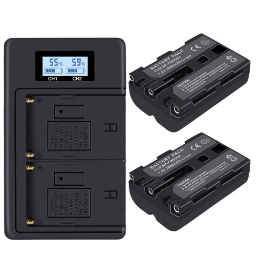 2 szt. NP-FM500H bateria aparatu + ładowarka do Sony A57 A58 A65 A77 A99 A550