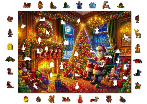 Świąteczne Drewniane Puzzle 1000 elementów Magia Wigilijnego Wieczoru