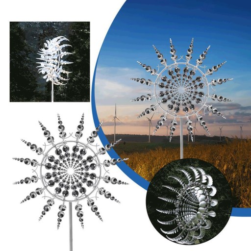 OGRODOWY WIATRAK KINETYCZNY METALOWY SPINNER DEKORACYJNY