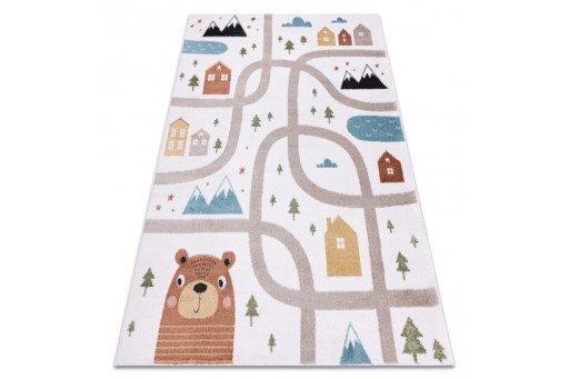 Dywan FUN 80x150 Polar dla dzieci, uliczki, krem