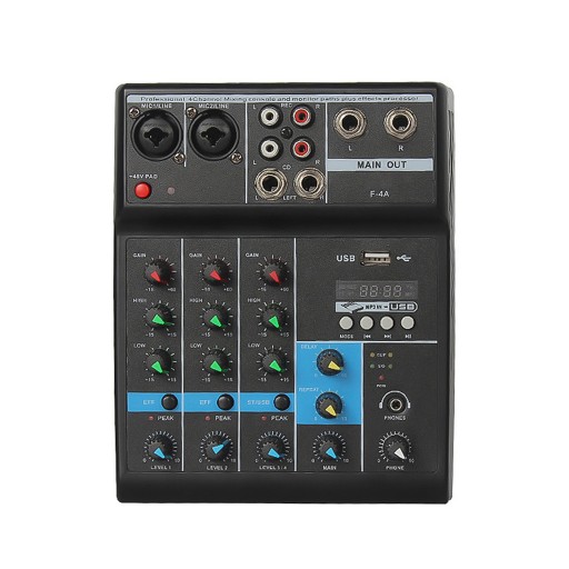 Professional 4-Channel Mixing Console Mini USB