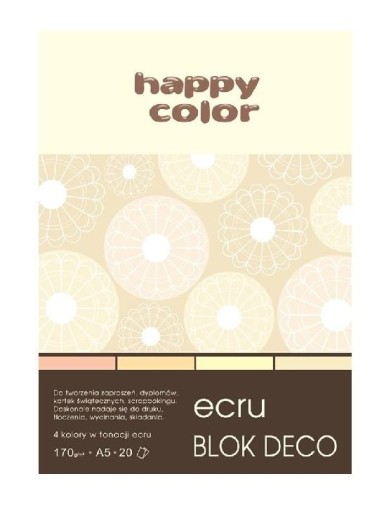 HAPPY COLOR Blok A5/20K Odcienie Ecru 170g