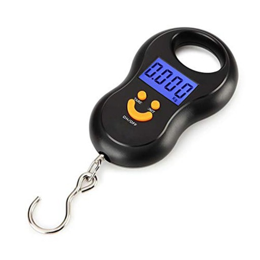 Czarna elektroniczna waga wisząca 50kg 10g/110lb 0.35oz Cyfrowa waga LCD