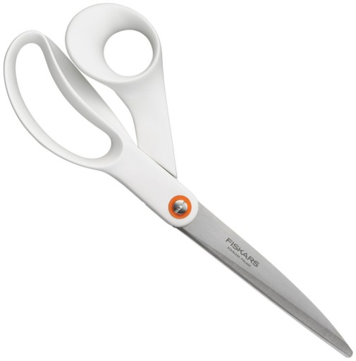 NOŻYCZKI FISKARS KRAWIECKIE OSTRE MOCNE BIAŁE NOŻYCE DO TKANIN 24CM 1020414