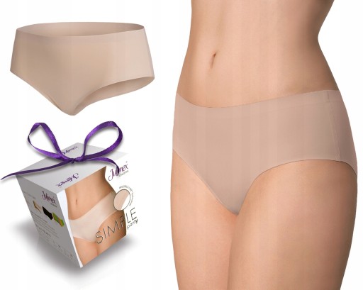 JULIMEX bezszwowe gładkie figi SIMPLE mocca r. XL