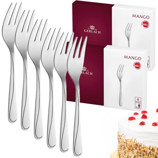 GERLACH KOMPLET ZESTAW WIDELCZYKÓW DO CIASTA WIDELCZYKI POŁYSK MANGO 12el