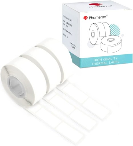 3szt. etykiety do drukarki termicznej Phomemo Q30 samoprzylepne białe 12x22
