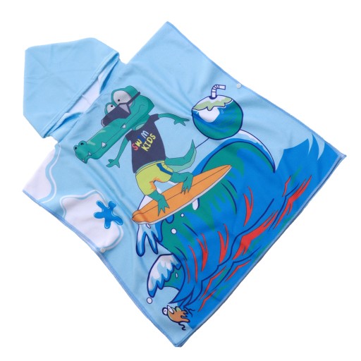 PONCZO RĘCZNIK Z KAPTURKIEM PLAŻA PONCHO