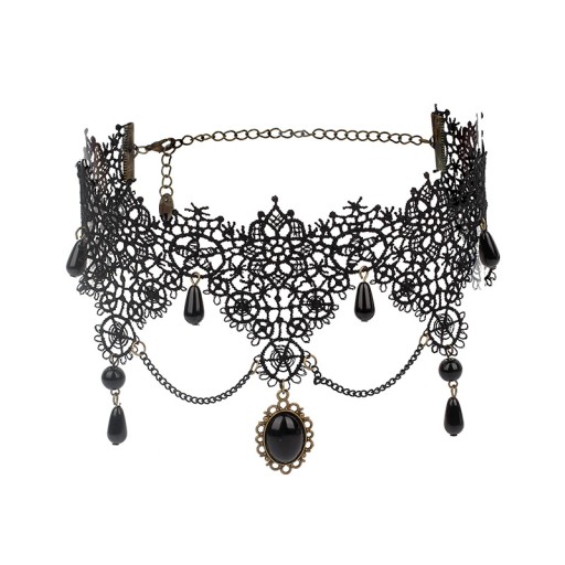 Elegancki gotycki choker, perłowy Steampunk