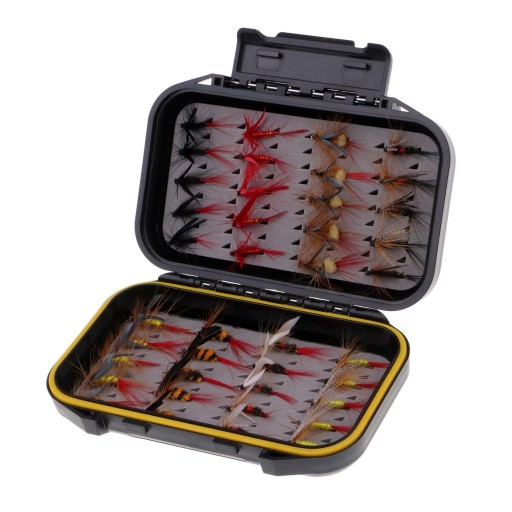 40 szt. Kolorowych haczyków wędkarskich Fly Bait Lure Realistyczne owady Zestaw mokrych/suchych much