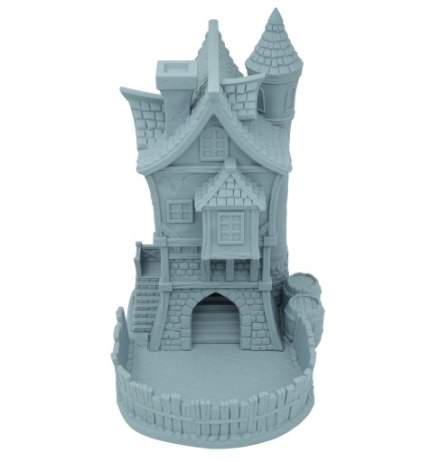 Średniowieczna duża wieża do kości - Dice Tower Szary jasny