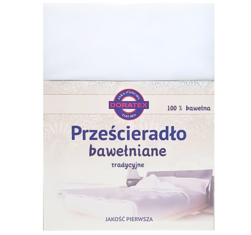 PRZEŚCIERADŁO BAWEŁNIANE 200x220 TRADYCYJNE BEZ GUMKI GRUBE HOTELOWE KOLORY
