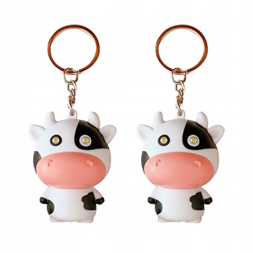 2PCS Urocze krowy Łańcuchy kluczy Klucz Klucz