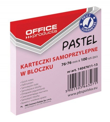 BLOCZEK SAMOPRZYLEPNY 76X76MMX100 KARTECZKI, NOTES