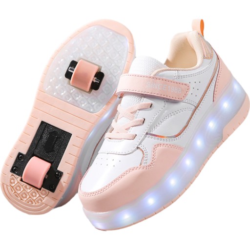 NOWY SWIECACE BUTOROLKI BUTY Z ROLKAMI LED ROLKI WROTKI R.29-40