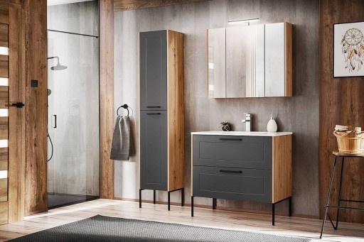 Zestaw mebli łazienkowych Madera Grey 80 cm